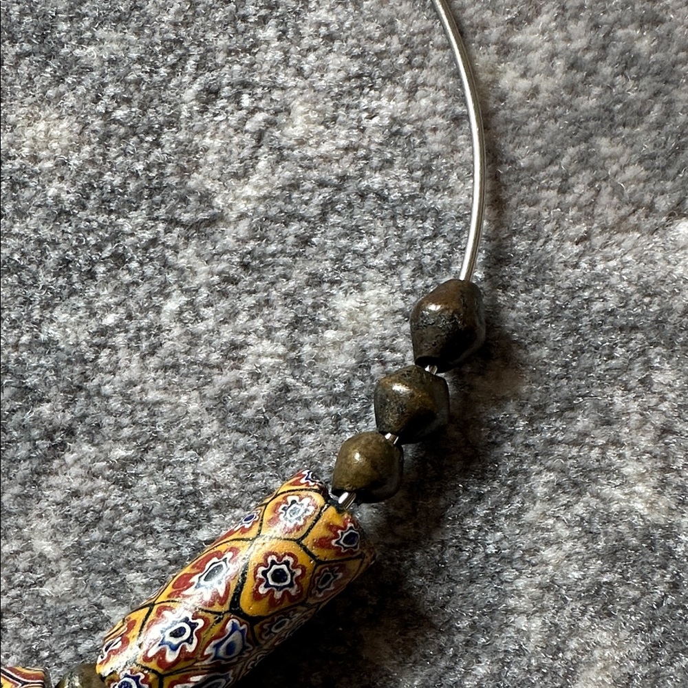 VENETIAN MILLEFIORI GLASS TRADE BEADS Necklace. VINTAGE - Picture 12 of 16